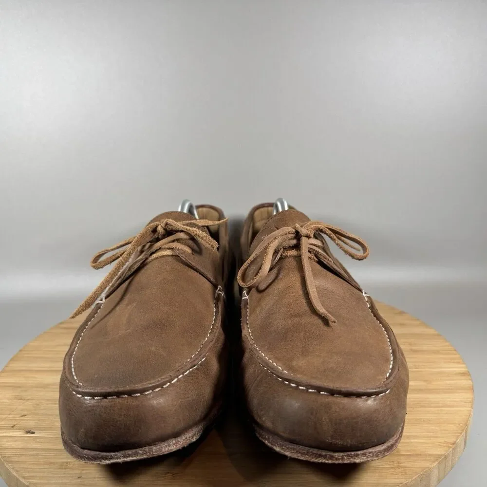 Men's Adelante The Nautico Brown Leather Made-to-Order Boat Shoes‎ Size 12 EE